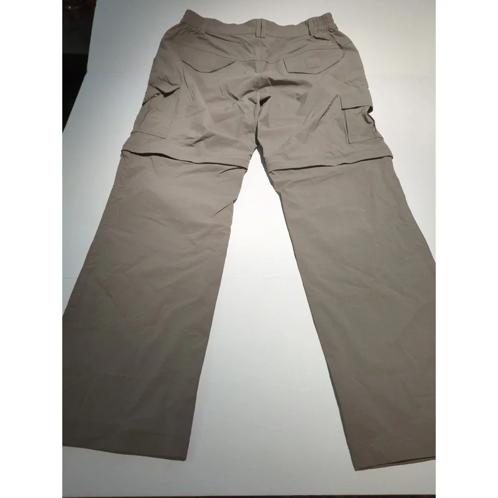 NONWE Mens Convertible Cargo Hiking Pants Sz 32x30.5 Khaki Zip Off Gorpcore